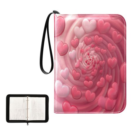 400 Pockets Trading Cards Album,Card Binder 4-Pocket, Cards Collector Album Holder Fits 400 cards with 50 removable sheets Love Swirl