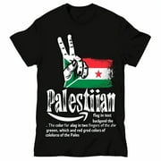 Stand out in style with our exclusive black tshirt showcasing the iconic victory sign and Palestinian flag design Unreal Engine 5 style