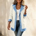 thumbnail image 1 of Stand-up Collar Jackets for Women Zaewscy Women's Solid Color sweatshirt with a stand-up collar And Denim Contrast Long Sleeve Collared Button-Front Jacket Casual Outerwear, 1 of 7