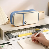 Standable Canvas Pencil Case Large Capacity Multifunctional Stationery Bag Adult Standing Pencil Pouch Upright Organizer Desktop Storage