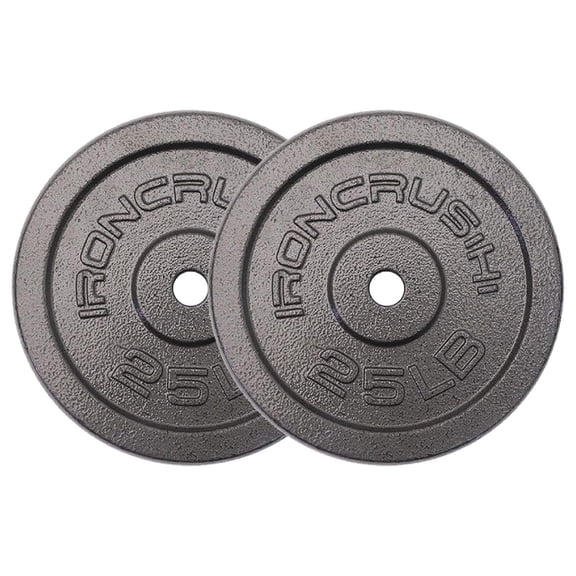 Standard 1 inch Cast Iron Weight plates - Superior Hammertone Finish, Wider Range 1.25-50 lbs Weights. Ideal for Dumbbell Handles, 1in Barbells, Adjustable Kettlebell Handles - Sold in Pairs