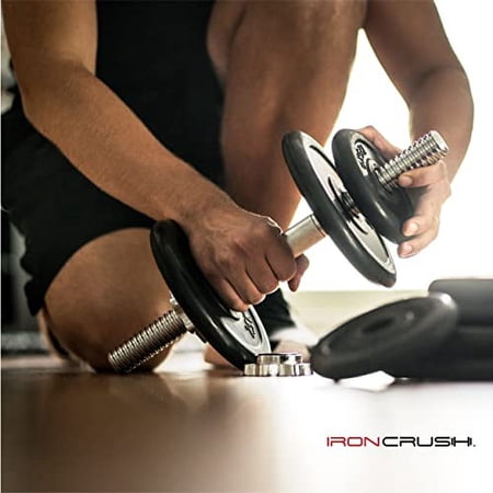 Standard 1 inch Cast Iron Weight plates - Superior Hammertone Finish, Wider Range 1.25-50 lbs Weights. Ideal for Dumbbell Handles, 1in Barbells, Adjustable Kettlebell Handles - Sol