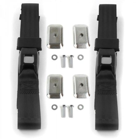 Standard 2 Point Black Lap Bucket Seat Belt Kit with Bracketry & 2 Belts for 1966-1973 Jeep Commando