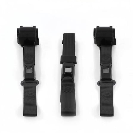 Standard 2 Point Black Retractable Bench Seat Belt Kit for 1960-1969 Chevy Corvair - 3 Belts