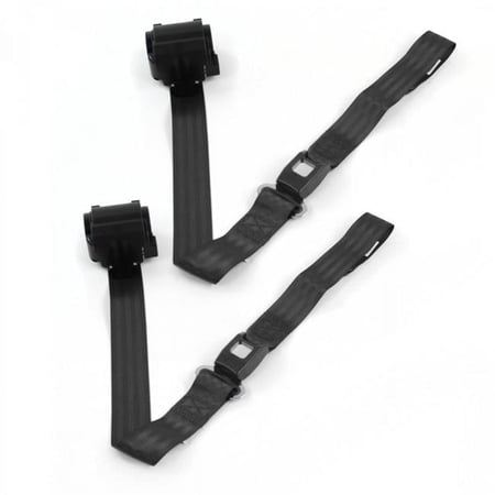 Standard 2 Point Black Retractable Bucket Seat Belt Kit for 1933-1957 Nash Ambassador - 2 Belts