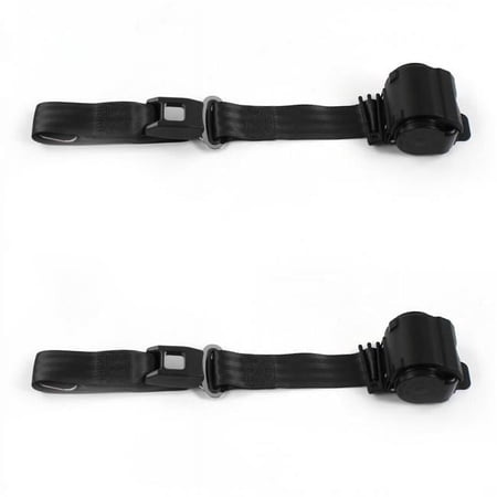 Standard 2 Point Black Retractable Bucket Seat Belt Kit for 1962-1980 Triumph Spitfire - 2 Belts