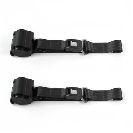 Standard 2 Point Black Retractable Bucket Seat Belt Kit for Ford Thunderbird 1967-1976 - 2 Belts
