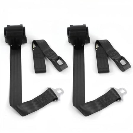 Standard 2 Point Black Retractable Bucket Seat Belt Kit for Frazer Nash 1948-1967 - 2 Belts