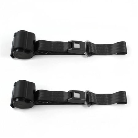 Standard 2 Point Black Retractable Bucket Seat Belt Kit with 2 Belts for 1946-1954 Early Triumph