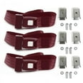 thumbnail image 1 of Standard 2 Point Burgundy Lap Bench Seat Belt Kit with Bracketry for 1968-1983 VW Type 1 - 3 Belts, 1 of 1