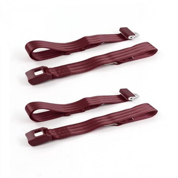 Standard 2 Point Burgundy Lap Bucket Seat Belt Kit for 1961-1980 IH Scout - 2 Belts