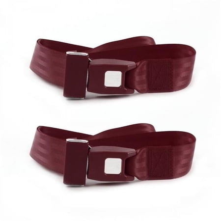 Standard 2 Point Burgundy Lap Bucket Seat Belt Kit for 1977-1979 Ford Thunderbird - 2 Belts