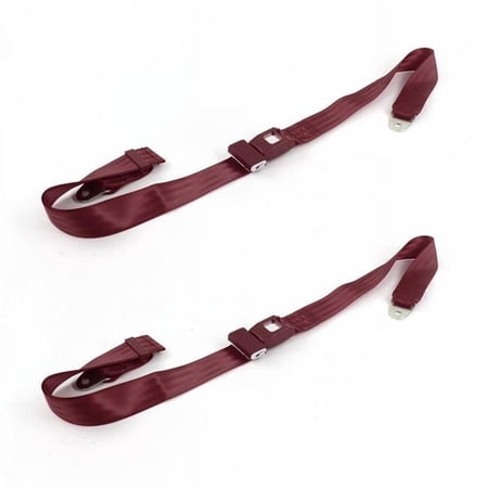 Standard 2 Point Burgundy Lap Bucket Seat Belt Kit for VW Type 3 Squareback - 2 Belts