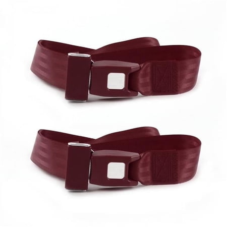 Standard 2 Point Burgundy Lap Bucket Seat Belt Kit with 2 Belts for 1932 Model B Ford