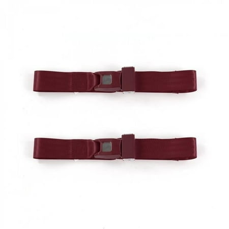 Standard 2 Point Burgundy Lap Bucket Seat Belt Kit with 2 Belts for 1970-1977 AMC Hornet