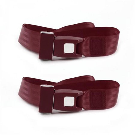 Standard 2 Point Burgundy Lap Bucket Seat Belt Kit with 2 Belts for 1970-1979 AMC Gremlin