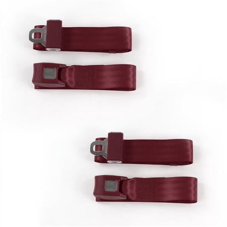 Standard 2 Point Burgundy Lap Bucket Seat Belt Kit with 2 Belts for 1975-1979 Chevy Nova