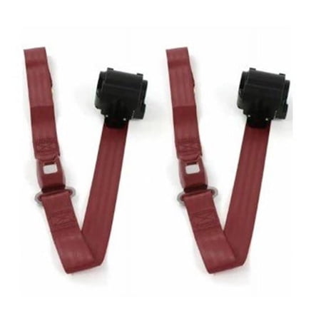 Standard 2 Point Burgundy Lap Bucket Seat Belt Kit with Bracketry & 2 Belts for 1967-1976 Ford Thunderbird