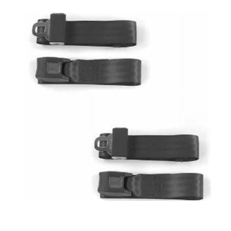 Standard 2 Point Burgundy Lap Bucket Seat Belt Kit with Bracketry for 1966-1977 Ford Bronco - 2 Belts