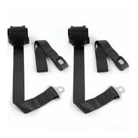 Standard 2 Point Burgundy Lap Bucket Seat Belt Kit with Bracketry for 1980-1986 Ford Truck F150 - 2 Belts