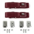 thumbnail image 1 of Standard 2 Point Burgundy Lap Bucket Seat Belt Kit with Bracketry for Jeep Jeepster 1966-1973 - 2 Belts, 1 of 1