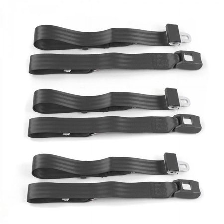 Standard 2 Point Charcoal Lap Bench Seat Belt Kit for 1961-1964 Chevy Impala - 3 Belts