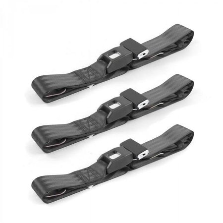 Standard 2 Point Charcoal Lap Bench Seat Belt Kit for 1982-1994 Chevy Cavalier - 3 Belts