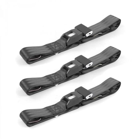 Standard 2 Point Charcoal Lap Bench Seat Belt Kit for Camaro 1982-1992 - 3 Belts