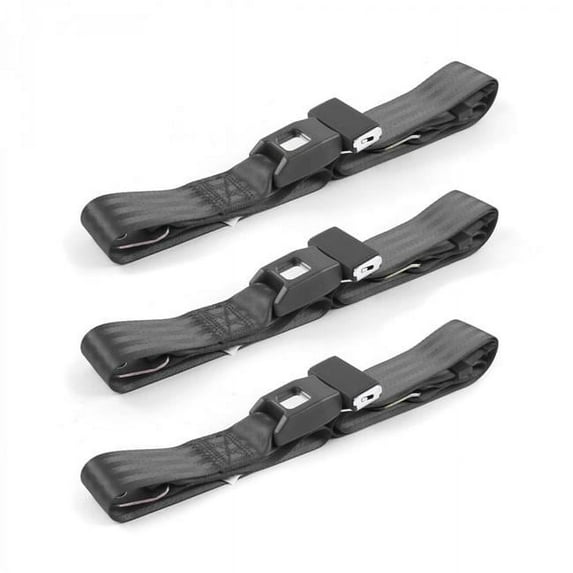 Standard 2 Point Charcoal Lap Bench Seat Belt Kit for Camaro 1982-1992 - 3 Belts