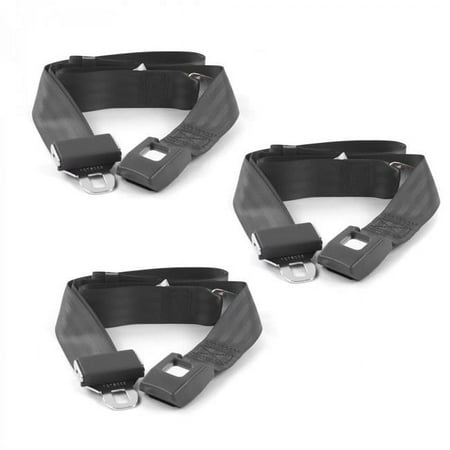 Standard 2 Point Charcoal Lap Bench Seat Belt Kit for Chevy FS Blazer 1973-1991 - 3 Belts