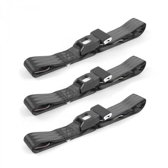 Standard 2 Point Charcoal Lap Bench Seat Belt Kit for Ford 1928-1931 Model A - 3 Belts