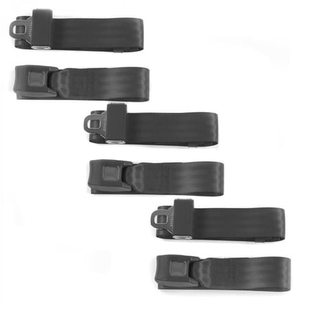 Standard 2 Point Charcoal Lap Bench Seat Belt Kit for Nash Rambler 1950-1954 - 3 Belts