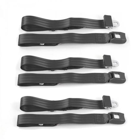 Standard 2 Point Charcoal Lap Bench Seat Belt Kit with 3 Belts for 1933-1934 Early Cars