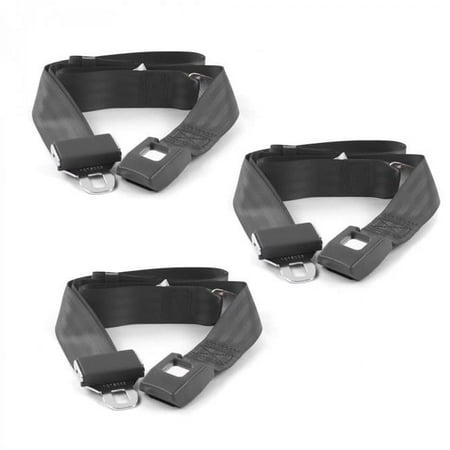 Standard 2 Point Charcoal Lap Bench Seat Belt Kit with 3 Belts for 1953-1957 VW Type 1 Oval