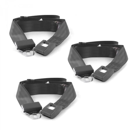 Standard 2 Point Charcoal Lap Bench Seat Belt Kit with 3 Belts for 1967-1969 Camaro