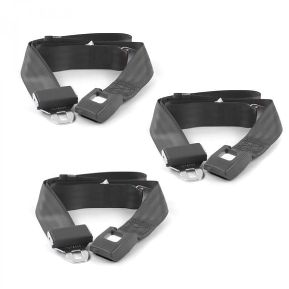Standard 2 Point Charcoal Lap Bench Seat Belt Kit with 3 Belts for 1967-1969 Camaro