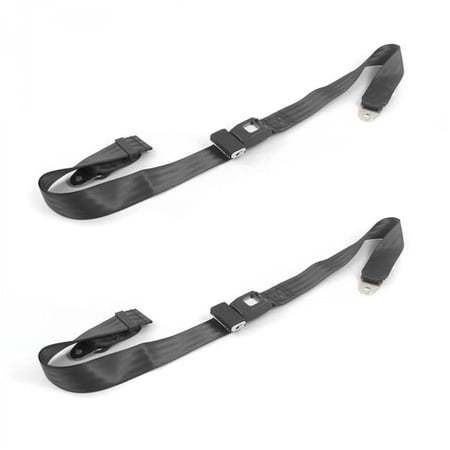 Standard 2 Point Charcoal Lap Bucket Seat Belt Kit with 2 Belts for 1966-1967 Chevy II