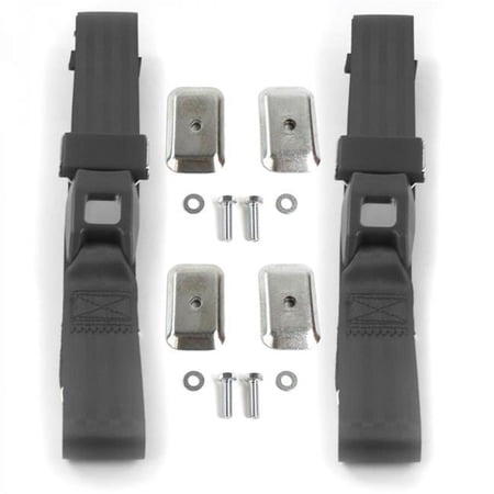 Standard 2 Point Charcoal Lap Bucket Seat Belt Kit with Bracketry for VW Type 3 Squareback - 2 Belts