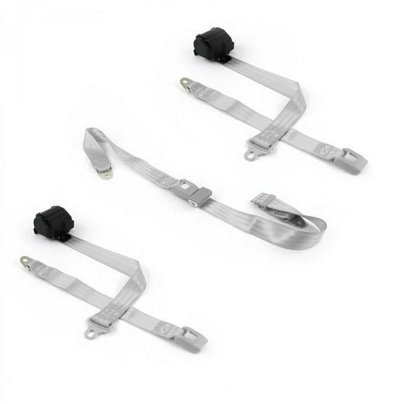 Standard 2 Point Gray & Grey Retractable Bench Seat Belt Kit for Camaro 1967-1969 - 3 Belts