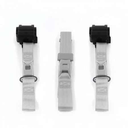 Standard 2 Point Gray & Grey Retractable Bench Seat Belt Kit for Chevy Chevelle 1964-1967 - 3 Belts