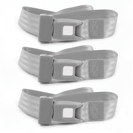 Standard 2 Point Gray Lap Bench Seat Belt Kit for 1941-1946 Chevy Truck - 3 Belts