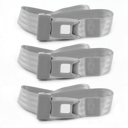 Standard 2 Point Gray Lap Bench Seat Belt Kit for 1959-1971 Triumph Herald - 3 Belts
