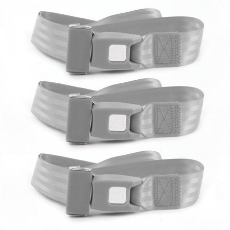 Standard 2 Point Gray Lap Bench Seat Belt Kit for 1967-1976 Ford Thunderbird - 3 Belts