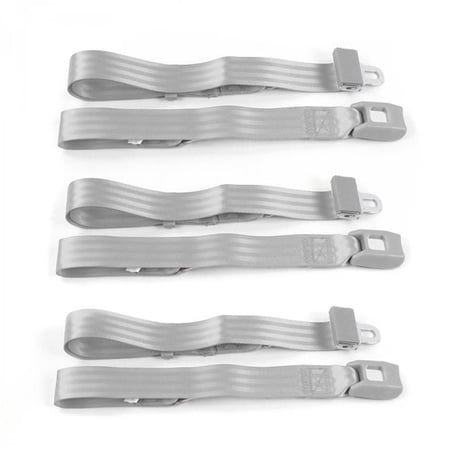 Standard 2 Point Gray Lap Bench Seat Belt Kit with 3 Belts for 1975-1982 Triumph TR7, 8