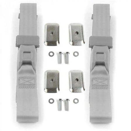 Standard 2 Point Gray Lap Bucket Seat Belt Kit with Bracketry for 1967-1970 Ford Mustang - 2 Belts