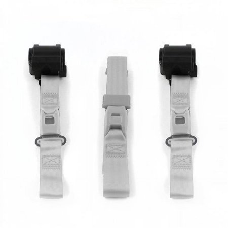 Standard 2 Point Gray Retractable Bench Seat Belt Kit with 3 Belts for 1966-1973 Jeep Commando