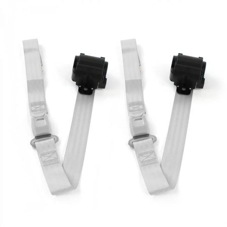 Standard 2 Point Gray Retractable Bucket Seat Belt Kit with 2 Belts for 1935-1940 Early Cars
