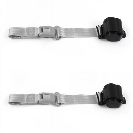 Standard 2 Point Gray Retractable Bucket Seat Belt Kit with 2 Belts for 1963-1966 Chevy Truck