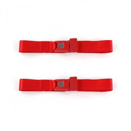 Standard 2 Point Red Lap Bucket Seat Belt Kit for 1932 Ford Model B - 2 Belts