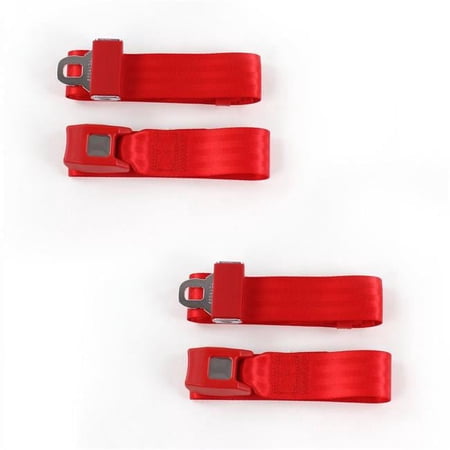 Standard 2 Point Red Lap Bucket Seat Belt Kit with 2 Belts for 1949-1958 Buick Special